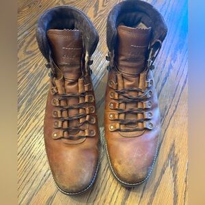 Cole Haan Men's Tan Leather Lace-Up Boots